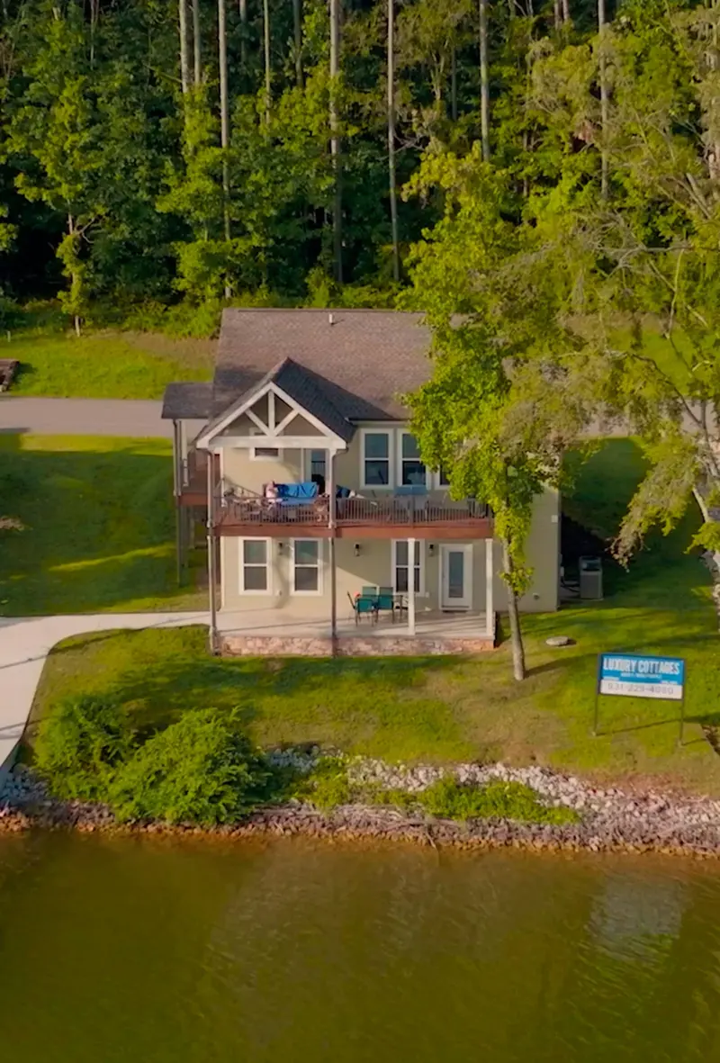 Twin Creeks waterfront cottage seen from Tims Ford Lake
